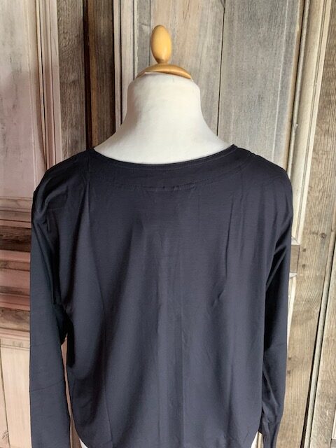 Blouse botton spandex zwart