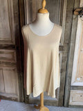 Normal Crazy - Basic Mouwloze shirt Top Aline 75 cm - beige