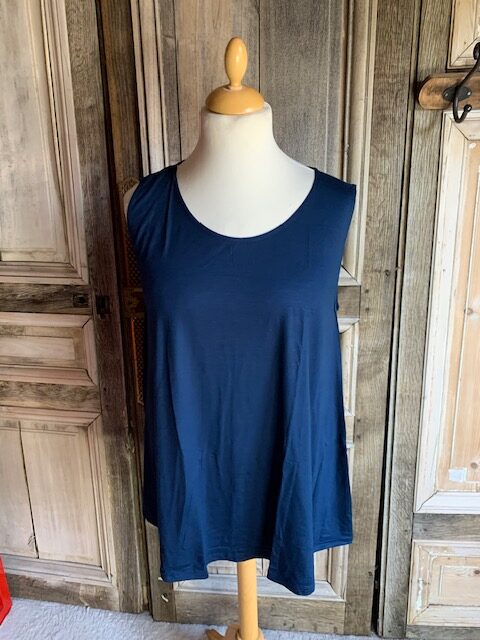 Normal Crazy - Basic shirt Mouwloze Top Aline 75 cm - Navy