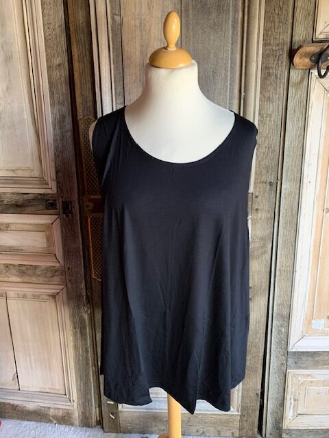 Normal Crazy - Basic Mouwloze shirt Top Aline 75 cm -  zwart