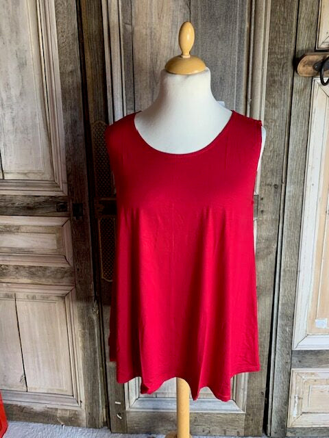 Normal Crazy - Basic Mouwloze Top Aline kleur  Wine