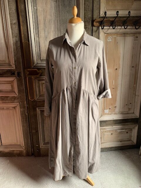 BB Style - Rib jurk  kraag -natuur