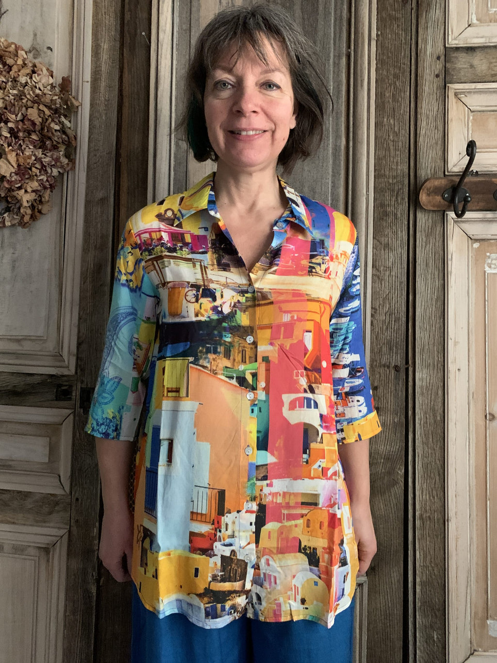 Orientique Digital Blouse 1/2 Placket*