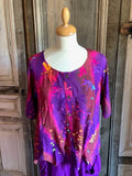 Normal Crazy - New Jipsy korte mouw batik magenta /paars
