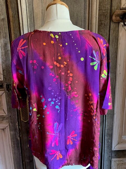 Normal Crazy - New Jipsy korte mouw batik magenta /paars