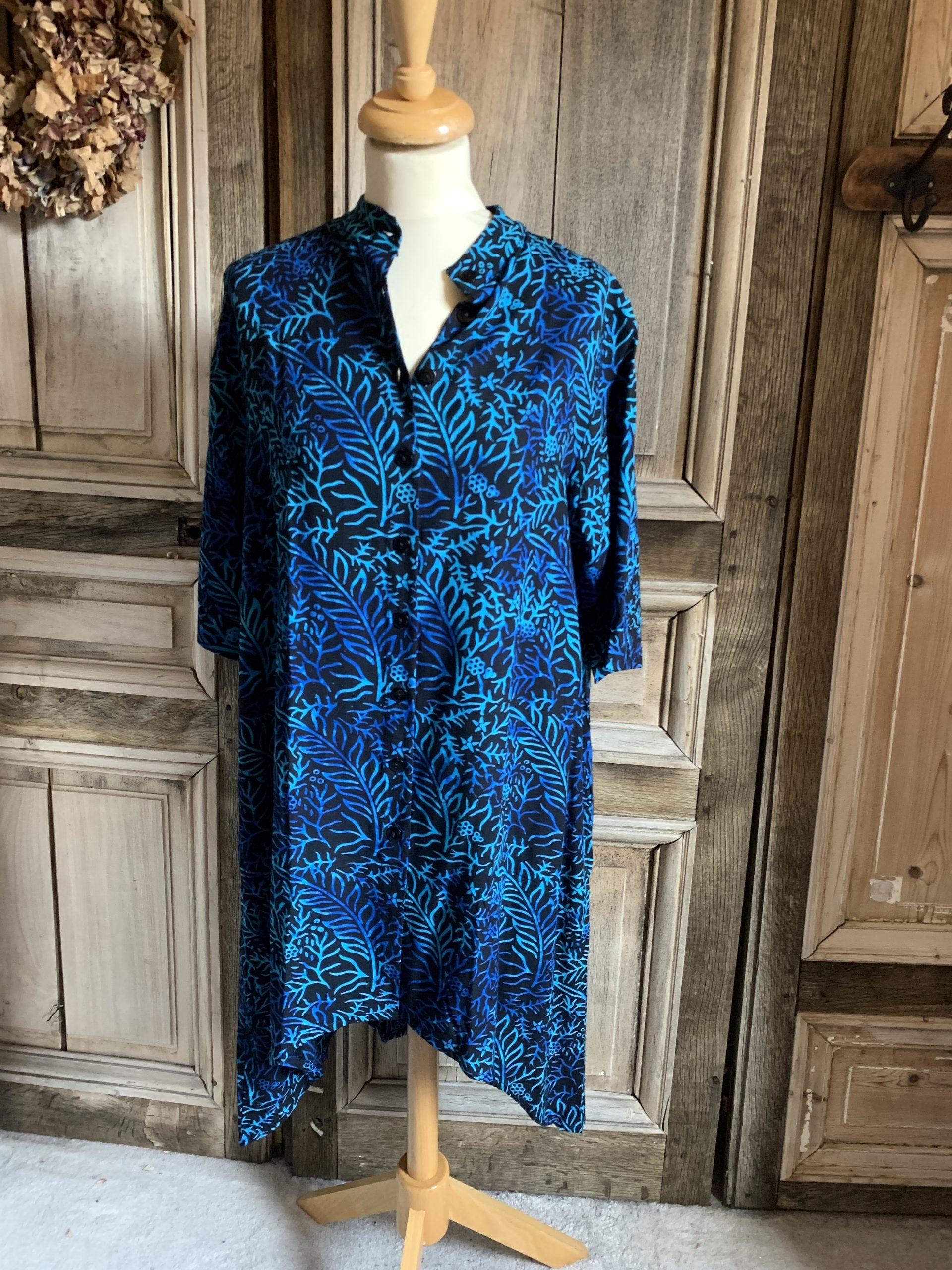 Mapa Mundo - Tuniek Singapore - Print blauw groen - Maat M *
