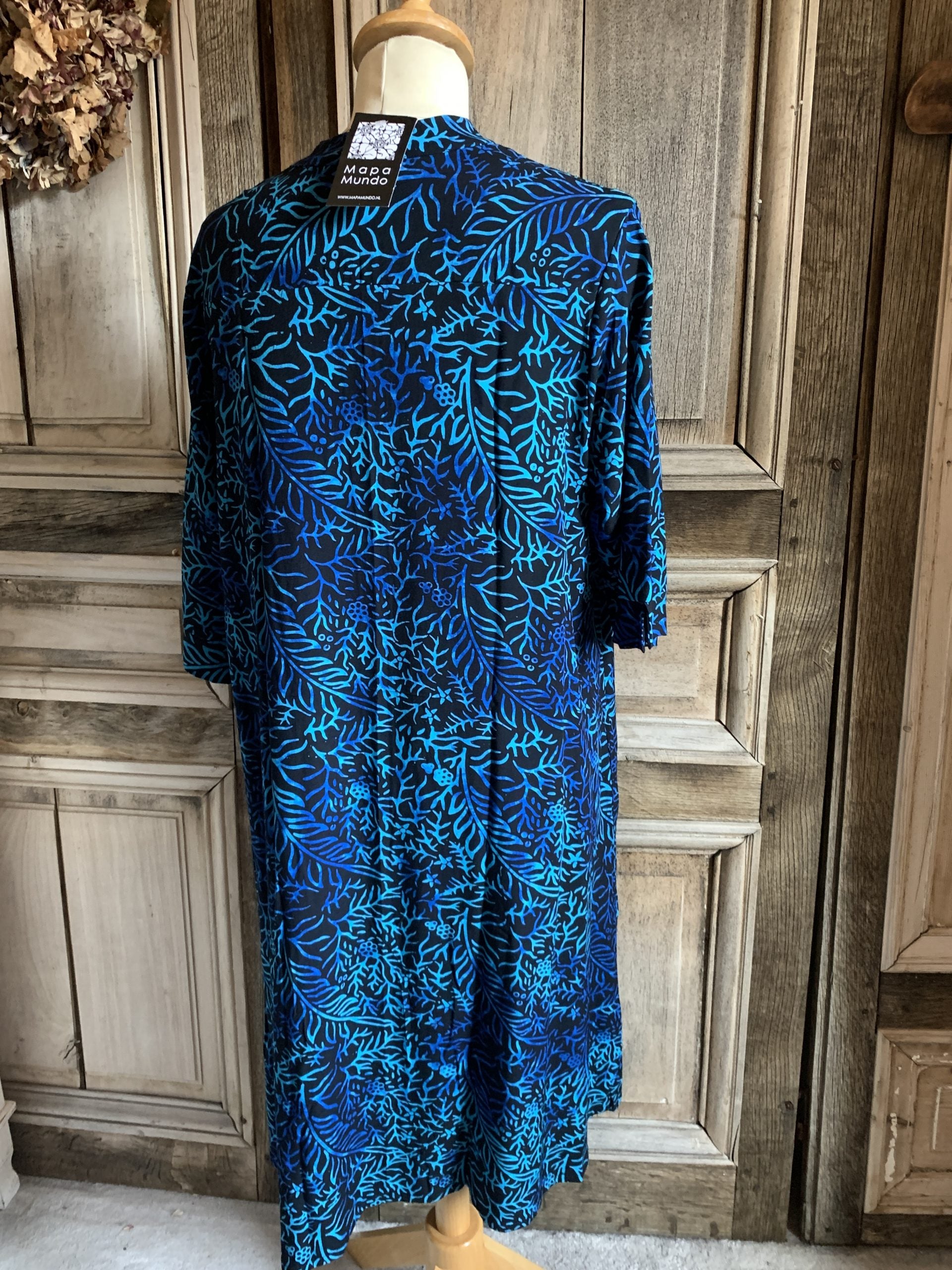 Mapa Mundo - Tuniek Singapore - Print blauw groen - Maat M *