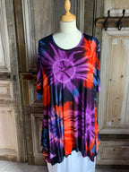 Normal Crazy - Tuniek Akha korte mouw - Batik Rood/Paars
