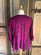 Normal Crazy - blouse palm 5 button paars/magenta