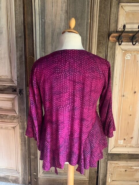 Normal Crazy - blouse palm 5 button paars/magenta