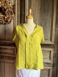 BlueBerry Italia - Blouse/Top linnen - Geel - Maat S