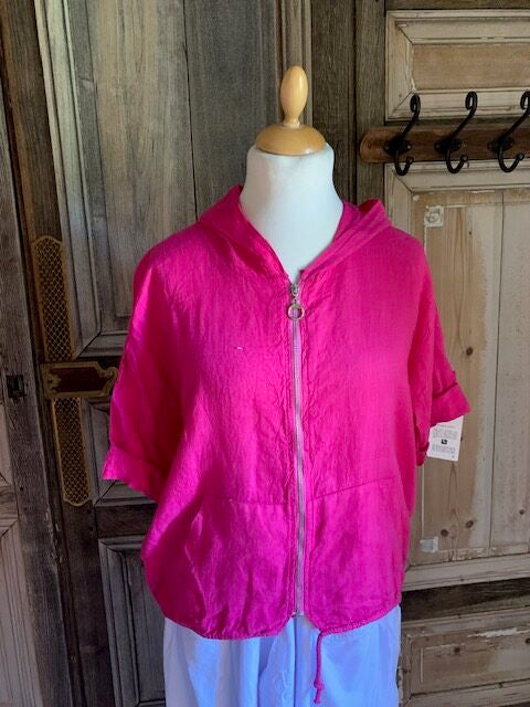 BB style linnen jasje met rits Roze