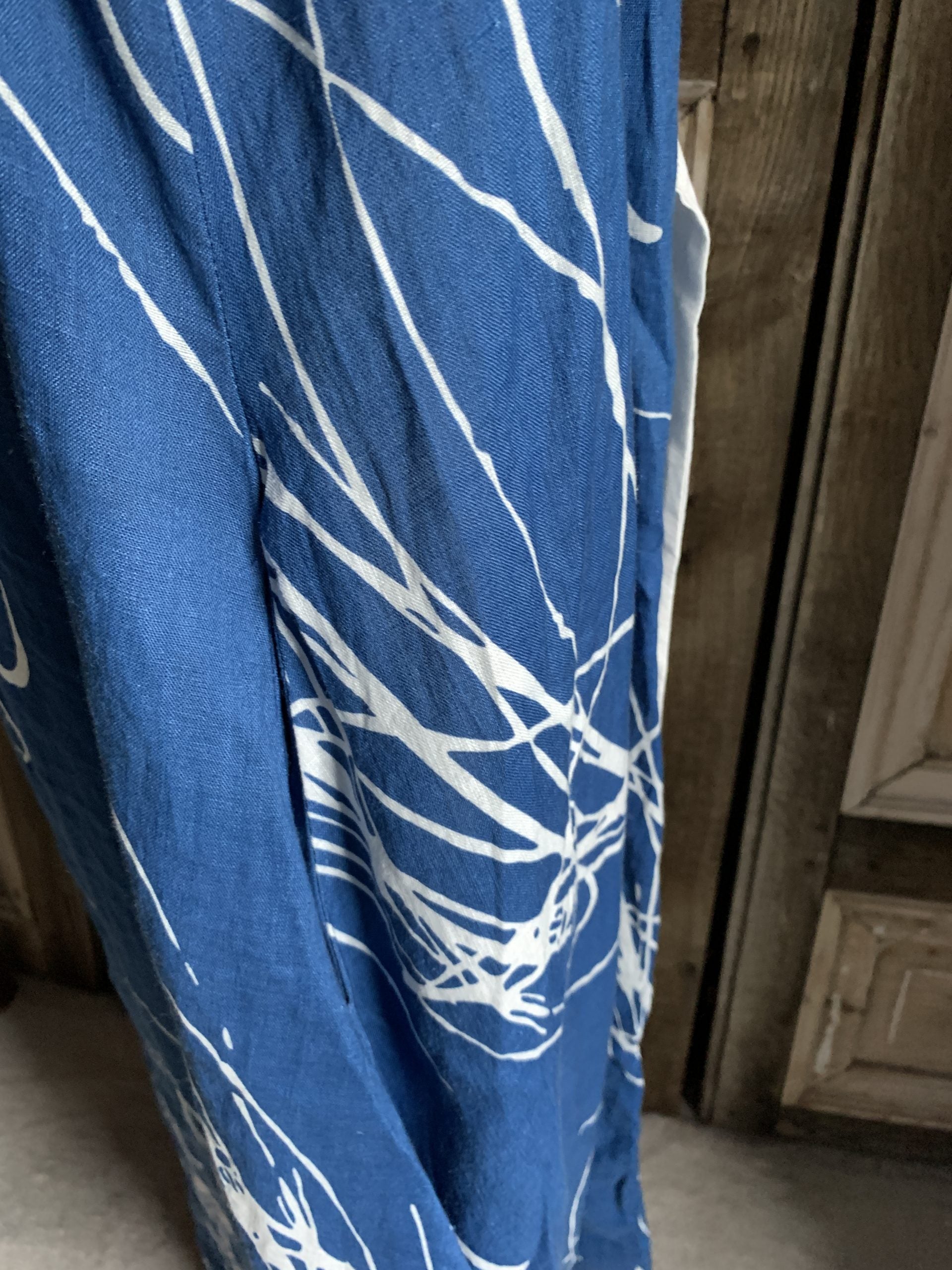 Luukaa - Mouwloze jurk - Blauw/wit