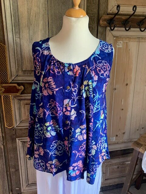 Normal Crazy - Blouse New Moza batik zonder mouw*bloem