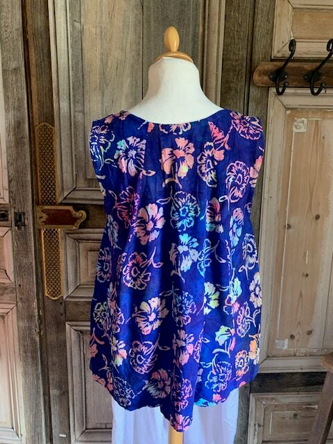 Normal Crazy - Blouse New Moza batik zonder mouw*bloem