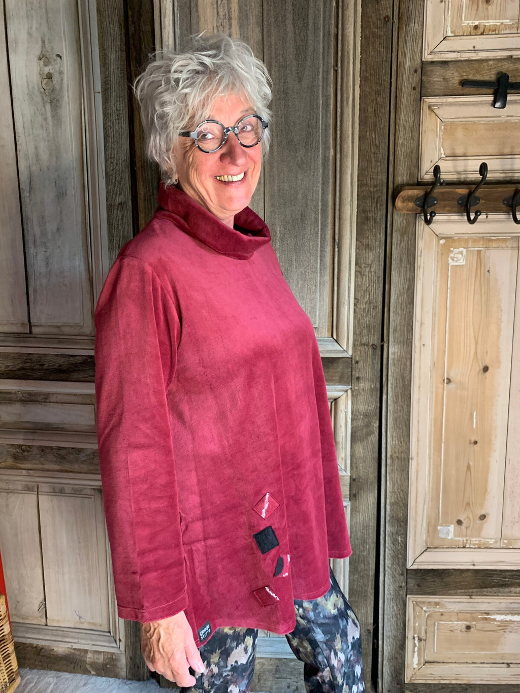 Geesje Sturre - Trui van katoen Fleece- Rood