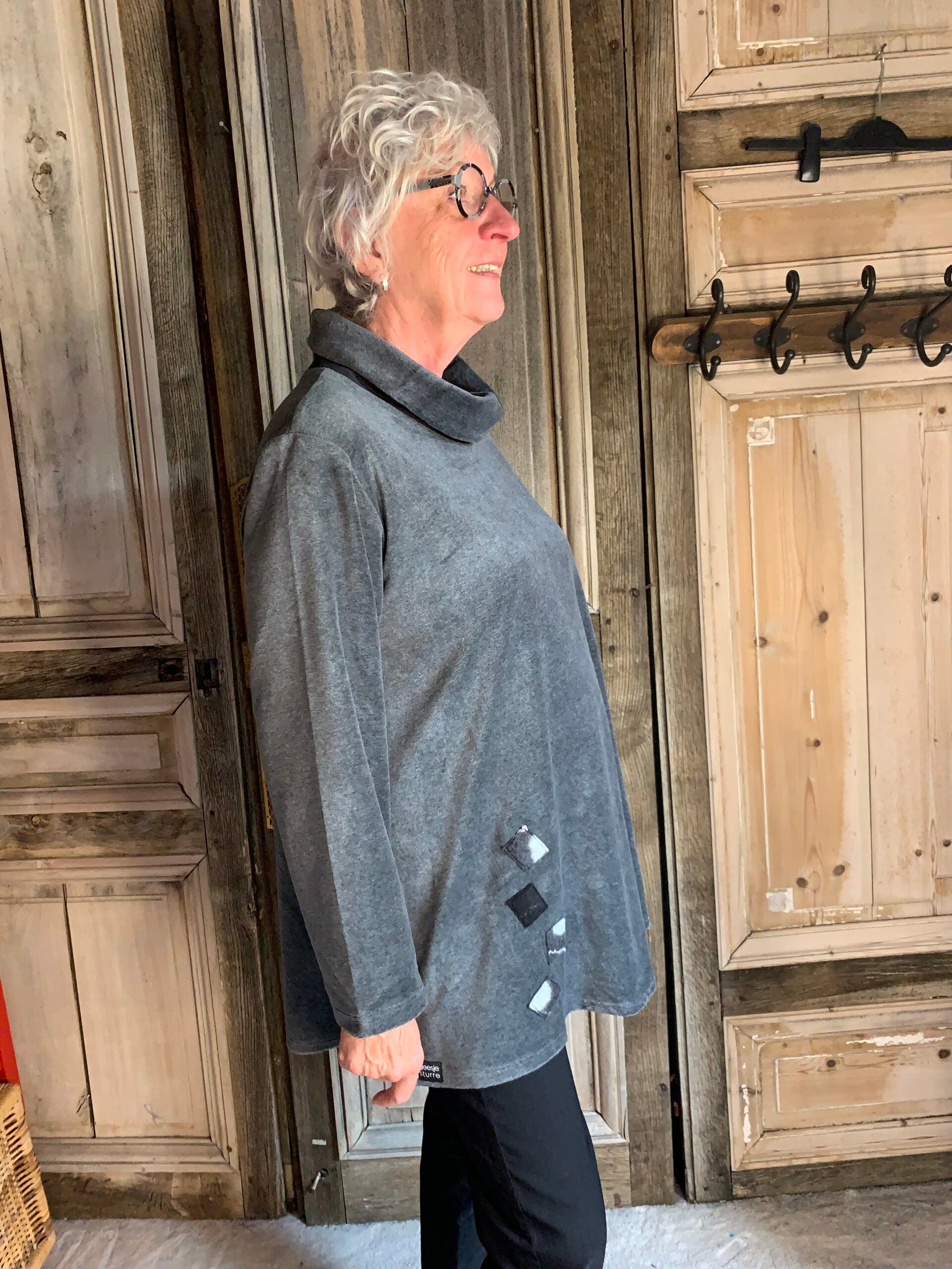 Geesje Sturre - Trui van katoen Fleece - Grijs