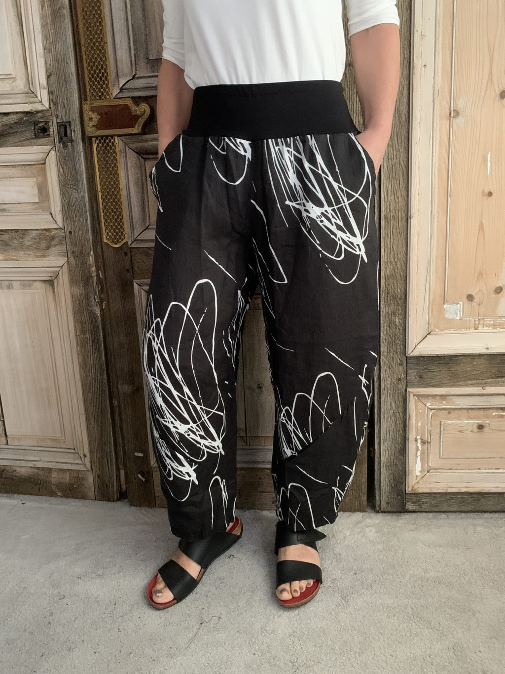 Luukaa broek Black White  - Maat 6