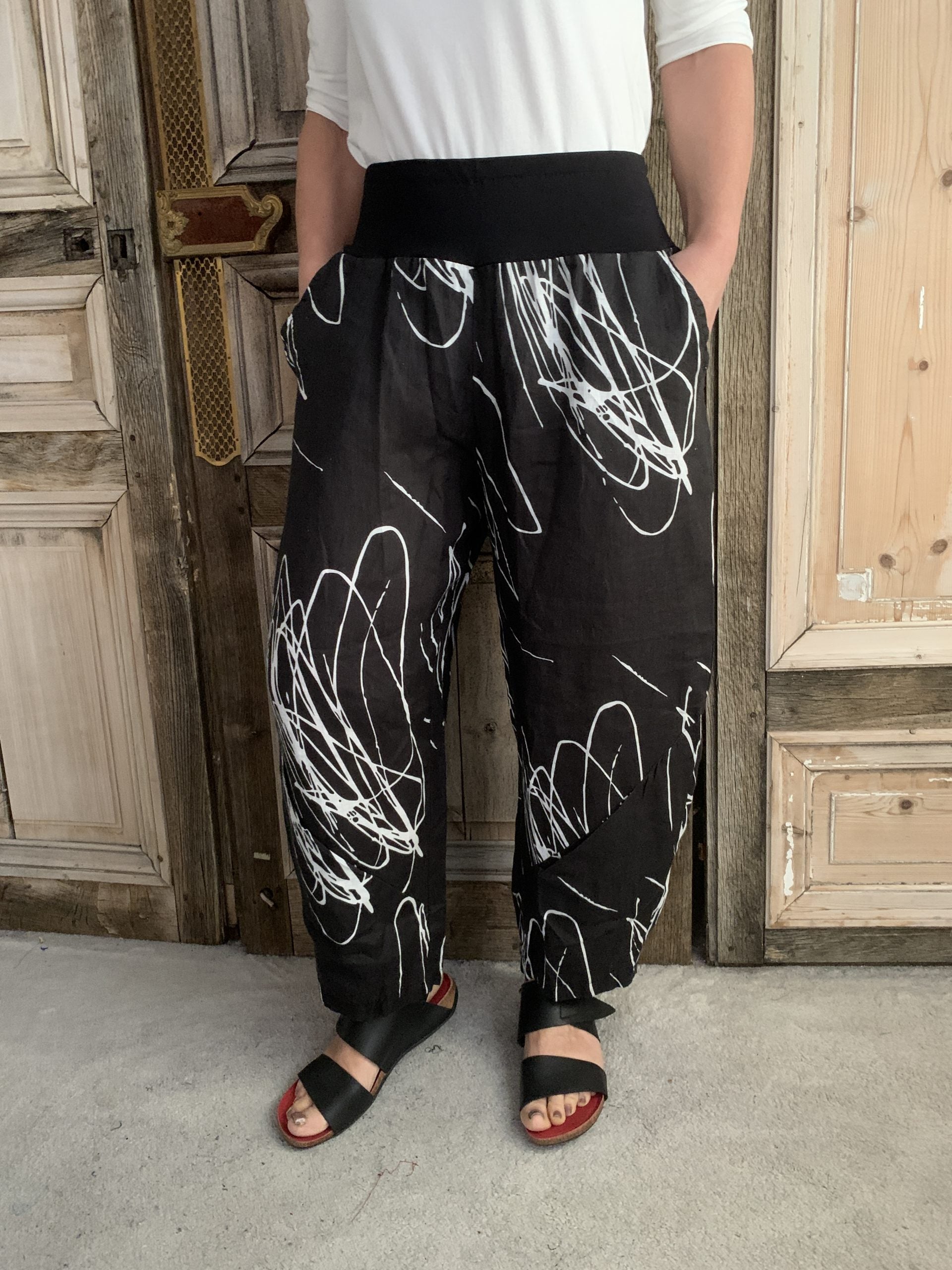 Luukaa broek Black White  - Maat 6