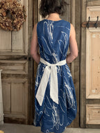 Luukaa - Mouwloze jurk - Blauw/wit