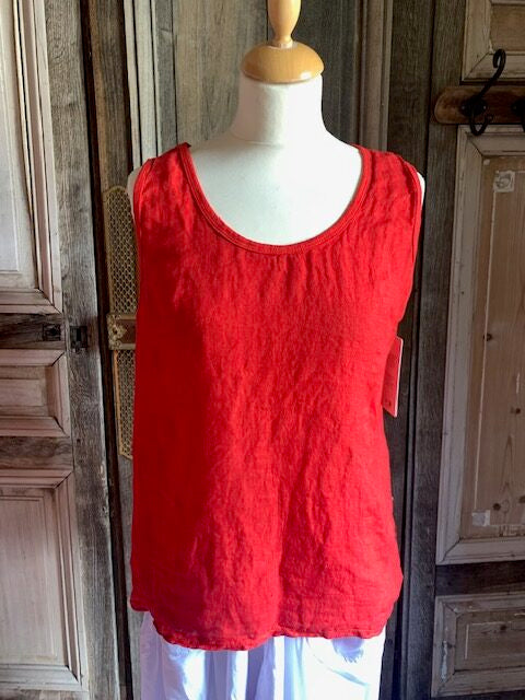 BB style linnen Mouwloze  top Rood