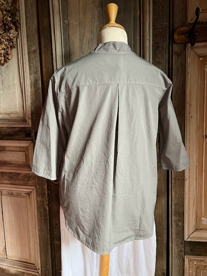 BlueBerry Italia - Basic Blouse katoen met ronde hals - Grijs