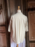 BlueBerry Italia - Basic Blouse katoen met ronde hals - Zand