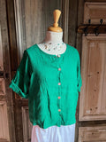 BB Style - Kort Blouse linnen - groen