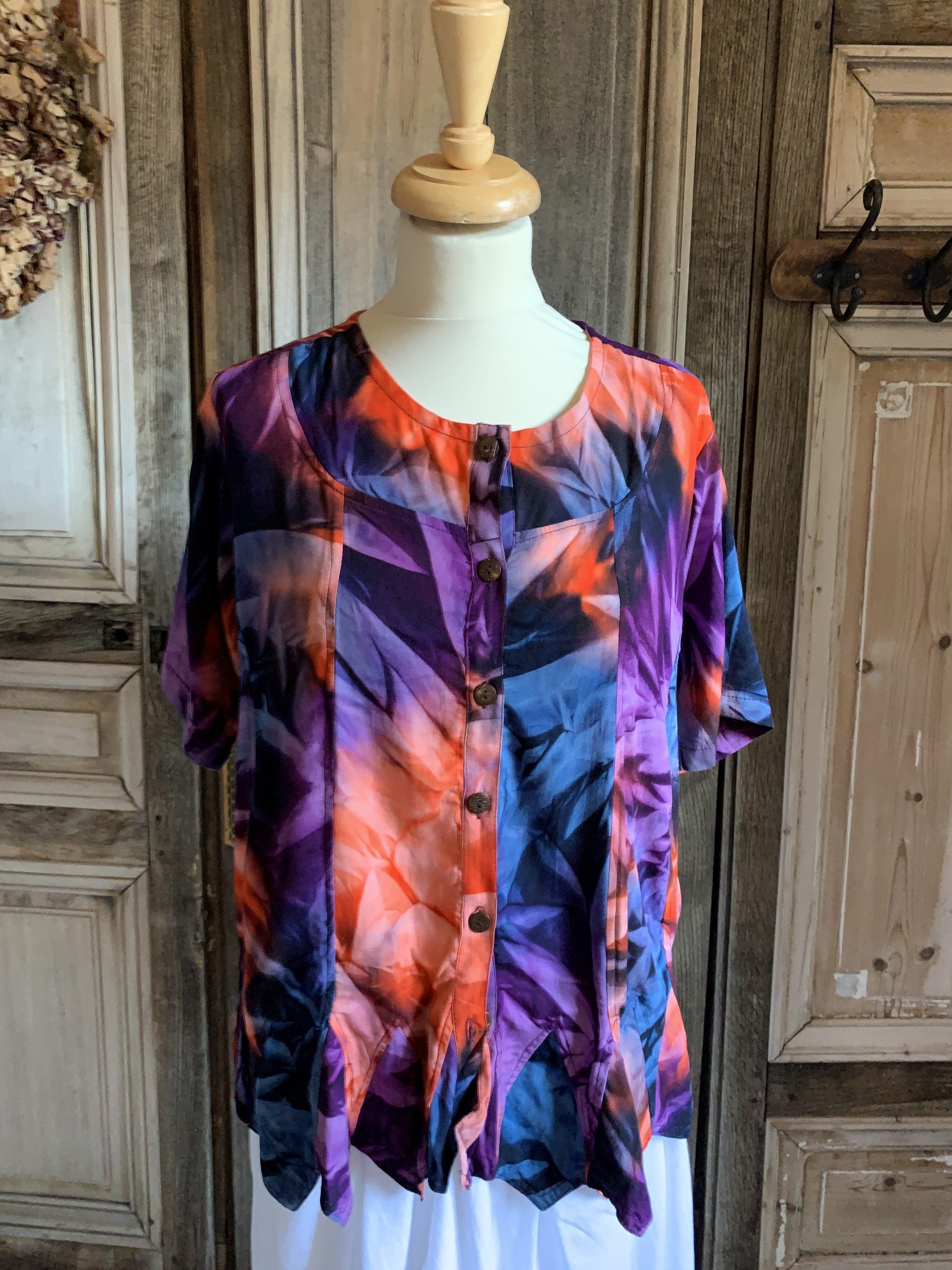 Normal Crazy - Blouse India korte mouw - Tie dye