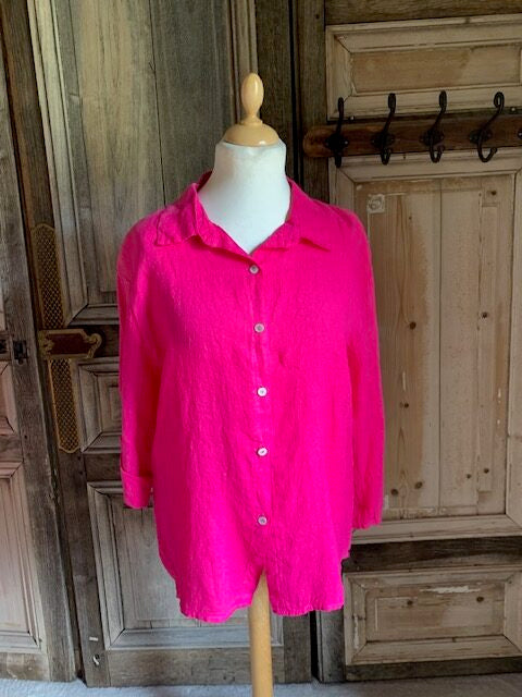 BB style Linnen blouse basic roze