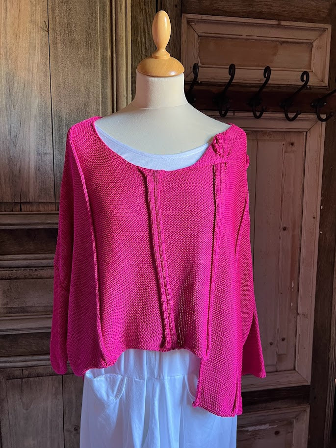 BB Style - korte katoenen trui - Magenta