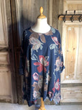 La Bass Tuniek bloem blauw