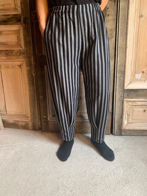 Sinne Design - Broek Print streep - zwart/grijs