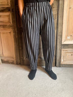 Sinne Design - Broek Print streep - zwart/grijs