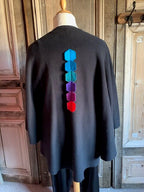 Geesje Sturre - Poncho van katoen fleece - zwart