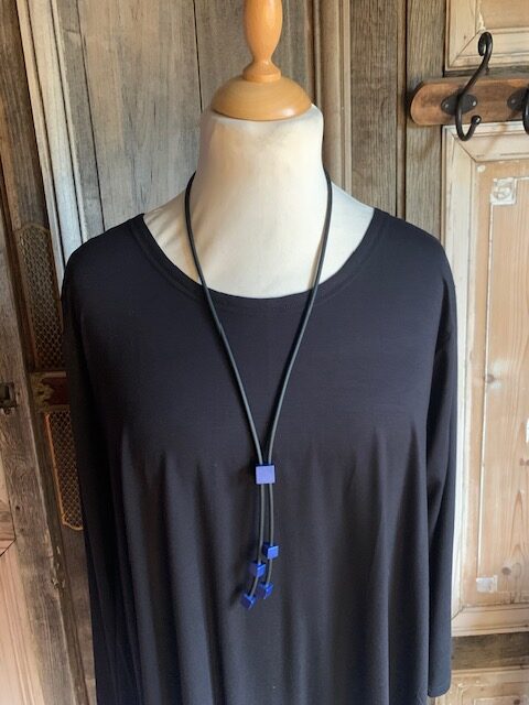 Tjonge Jonge Sieraden - Collier lang  blok blauw