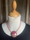 Kazuri ketting  rond donkerrood mix