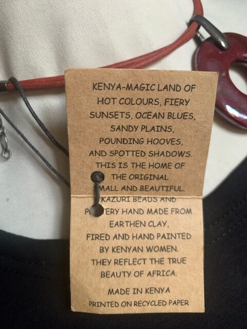 Kazuri ketting  rond donkerrood Rood
