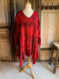 Normal Crazy - Blouse/Jurk Peru -Lange mouw Rood