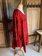 Normal Crazy - Blouse/Jurk Peru -Lange mouw Rood
