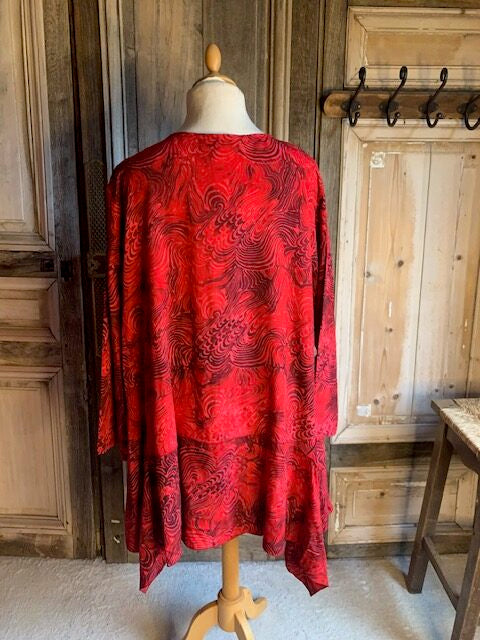 Normal Crazy - Blouse/Jurk Peru -Lange mouw Rood