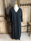 BB Style - Rib Jurk V hals lang - zwart