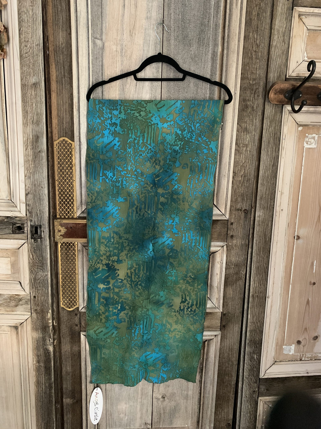 Angel Circle - Blouse crincle batik viscose - Groen - Maat 2XL