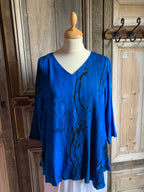 Angel Circle - Blouse crincle #1745T- Koningsblauw maat S