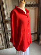BB style Linnen blouse basic rood