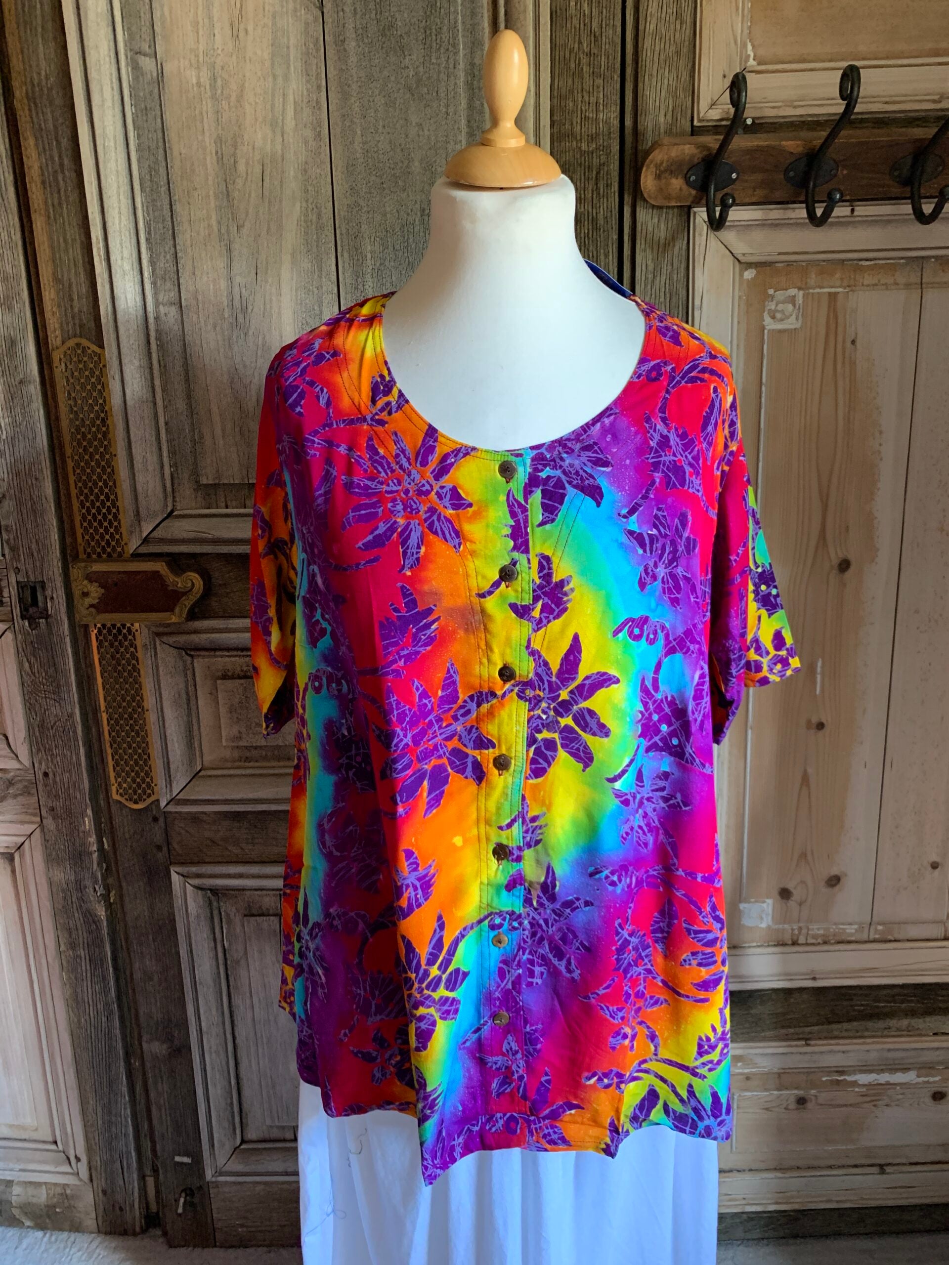 Normal Crazy - Blouse 78 korte mouw bloem