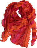 Invero Töne  - Driehoekige Merino omslagdoek Kyra 100% wol  - Flamenco Rood
