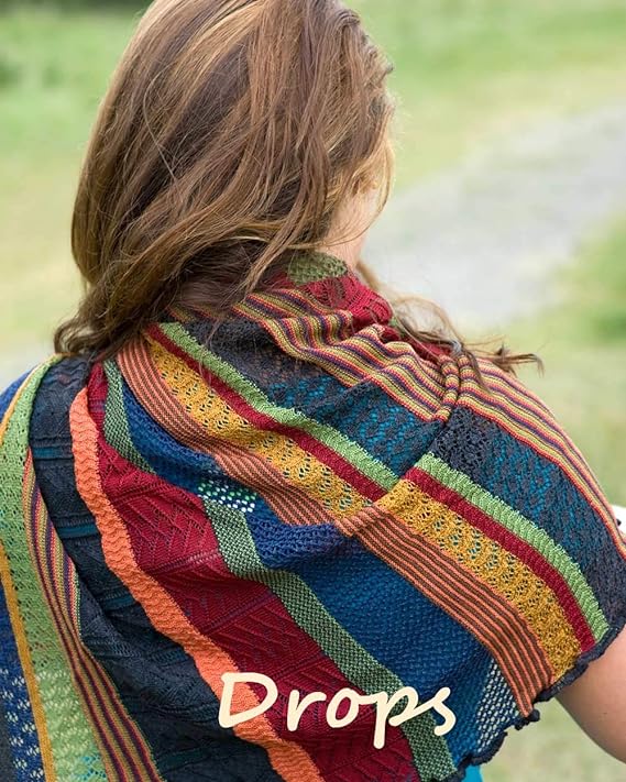 Invero Töne - Driehoekige Merino omslagdoek Kyra 100% wol - Drops