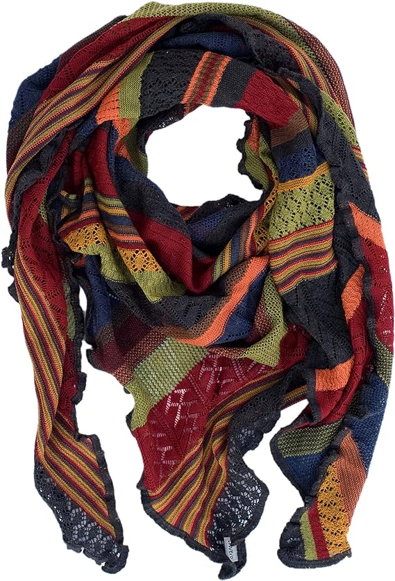 Invero Töne - Driehoekige Merino omslagdoek Kyra 100% wol - Drops