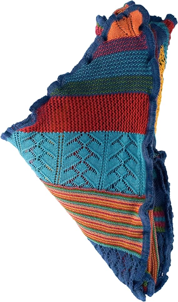 Invero Töne - Driehoekige Merino omslagdoek Kyra 100% wol - Konfetti
